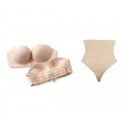 Sutien push up cu snur + chilot tanga modelator