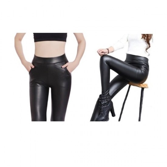 SET: Pantalon imitatie vizuala piele cu buzunare + Colant imitatie vizuala piele fara buzunare SETURI PRODUSE