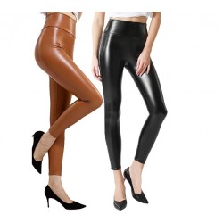 SET: 2 X Colanti vatuiti imitatie vizuala de piele, colorati 126bm - fara buzunare 