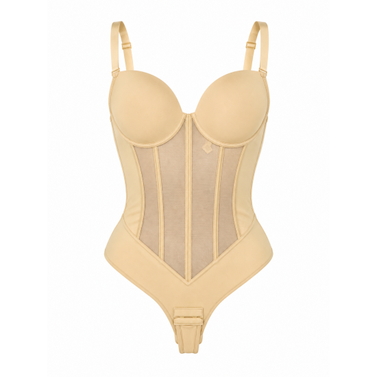 Body Modelator cu Cupe și Efect Push-Up, Tanga Lenjerie intima - Modelatoare