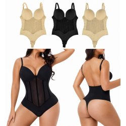 Body Modelator cu Cupe și Efect Push-Up, Tanga