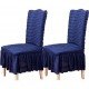SET: 6 X Husa scaun cu Volanase - VERONA Bleumarin HUSE SCAUNE