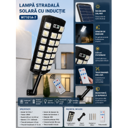 Lampa Stradala Solara LED cu Senzor de Miscare și Telecomanda