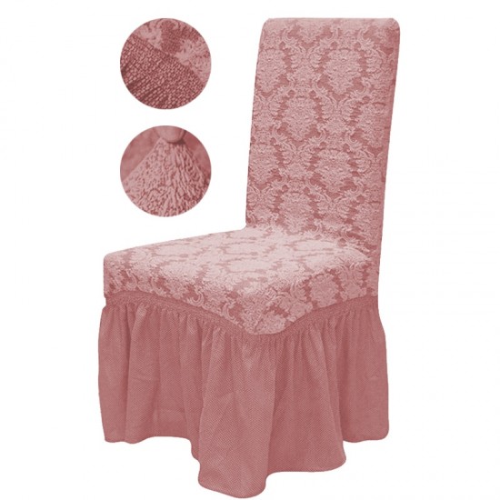 SET: 6 Huse Scaun Jacquard ROZ HUSE SCAUNE