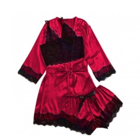 SET: Compleu Pijamale Dama, 3 piese - PJM001R SETURI PRODUSE