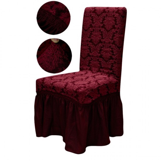 SET: 6 Huse Scaun Jacquard- BORDO (VISINIU) HUSE SCAUNE