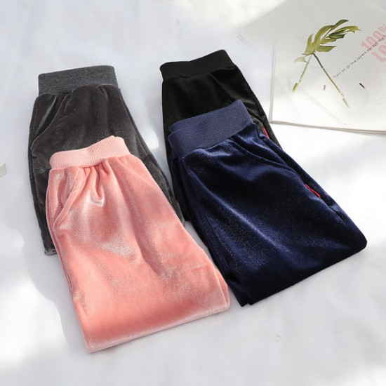 Pantalon sport din catifea, cu buzunare  HAINE FEMEI