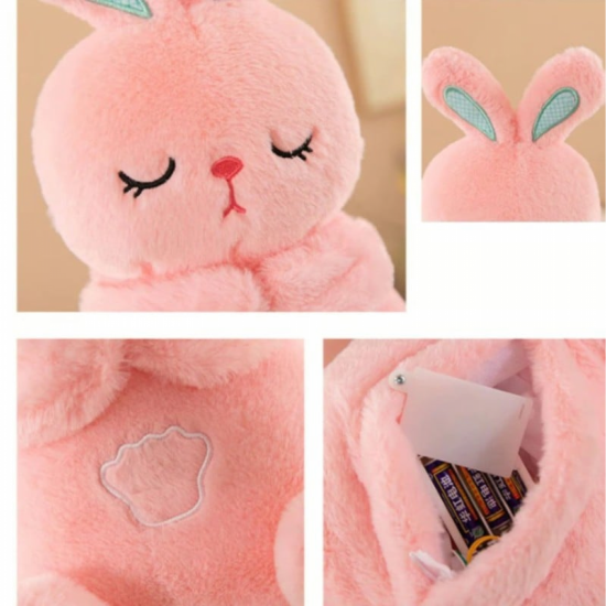 Jucarie Interactiva Iepuras de plus, cu efect de respiratie in somn, 28 cm JUCARII