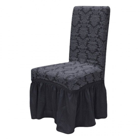 SET: 6 Huse Scaun Jacquard - NEGRU HUSE SCAUNE