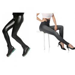 Colanti imitatie vizuala piele + Colanti aspect blugi