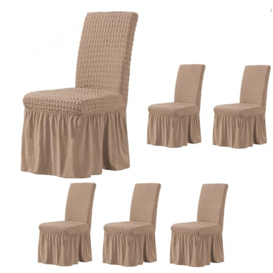 SET: 4 X Husa scaun cu volanas - VERONA HUSE SCAUNE