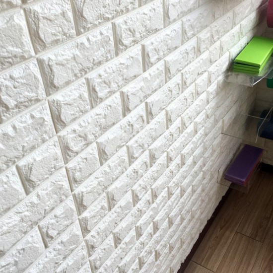 Tapetul autocolant 3D - caramizi albe (70/77 cm) PENTRU CASA