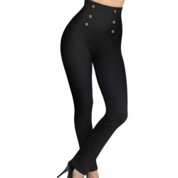 Colant vatuit cu talie inalta - butoni aurii